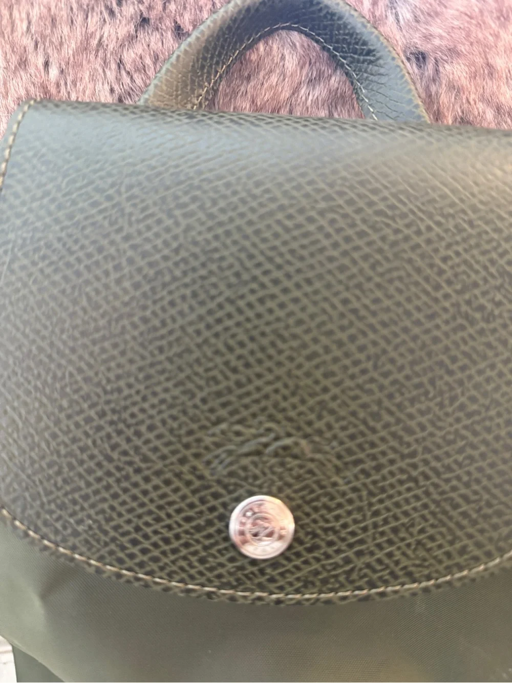 Longchamp Le Pliage Backpack olive green limited edition